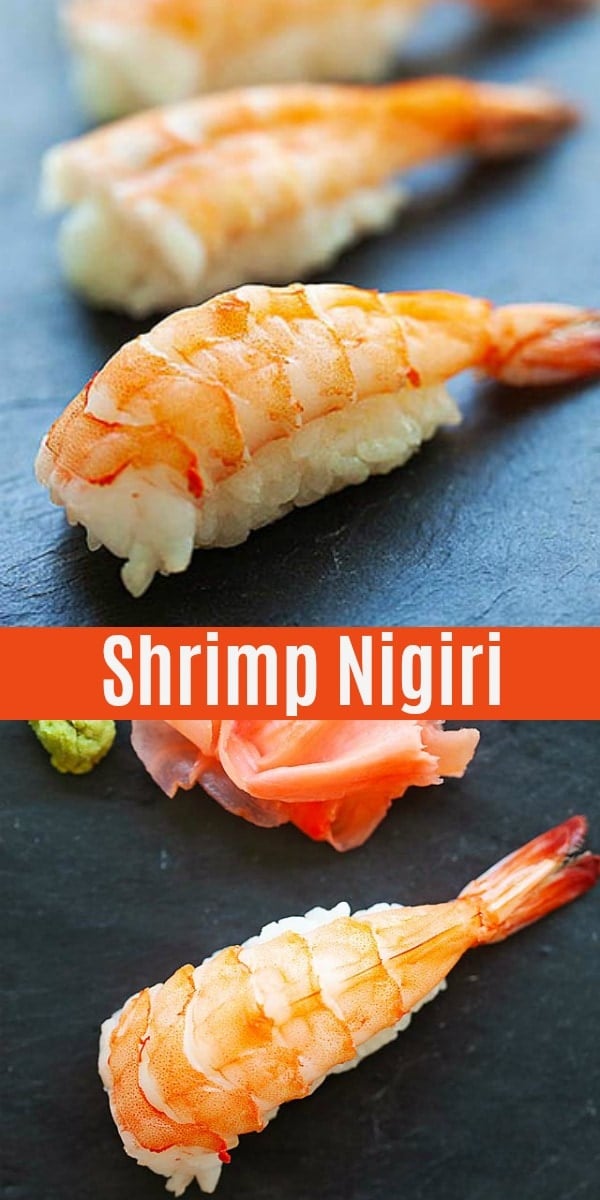 Le nigiri ou nigiri sushi est un sushi japonais populaire. Le nigiri aux crevettes est l'une des recettes de nigiri les plus faciles que vous pouvez faire à la maison avec des crevettes et du riz à sushi.