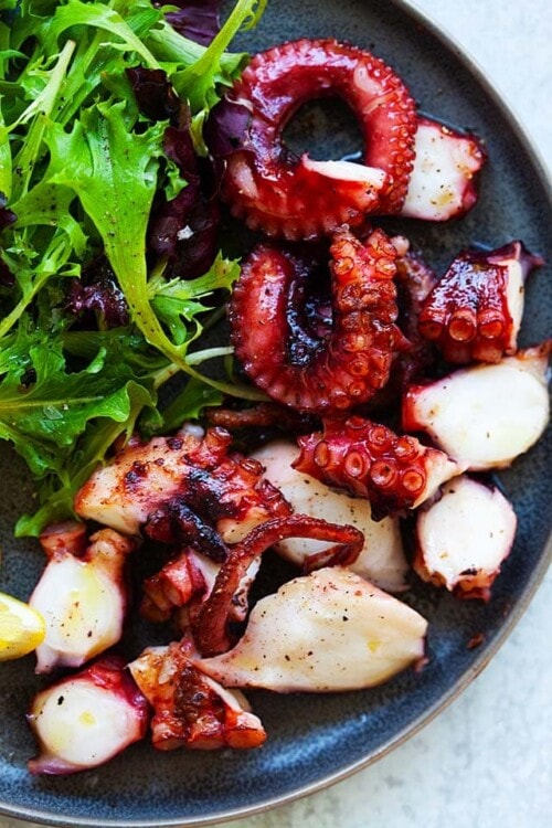 Octopus Main Course Grilled Octopus - Spanish Grilled Octopus Recipe - Rasa Malaysia