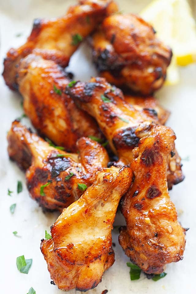 BBQ chicken wings recipe with marinade.