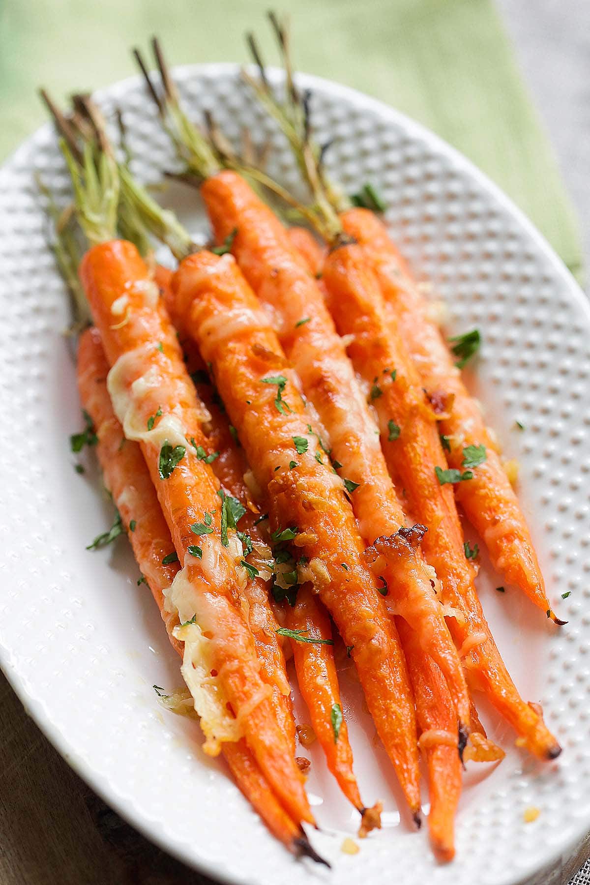 One of the best carrot recipes is garlic parmesan roasted carrots.