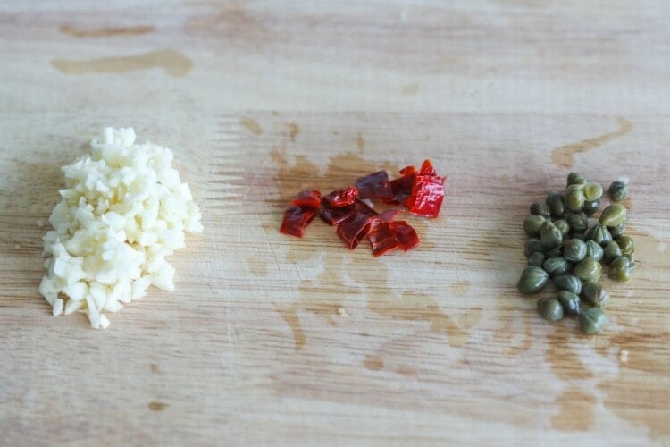 Ingredients for capellini pasta