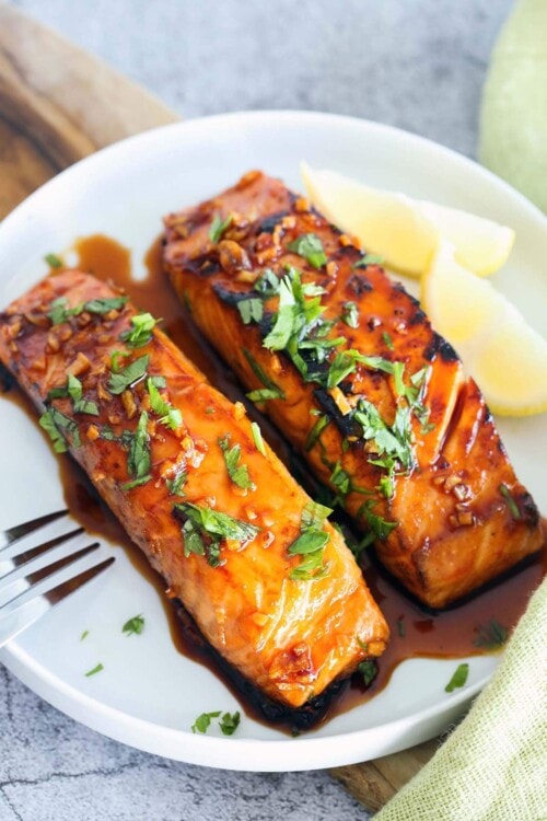 Easy Honey Sriracha Salmon - Rasa Malaysia