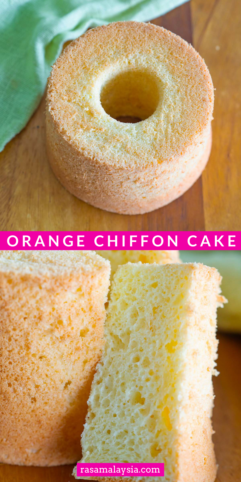 Orange chiffon cake made with orange, eggs & flour. Orange chiffon cake is soft and tasty with orange flavor. Easy orange chiffon cake recipe.