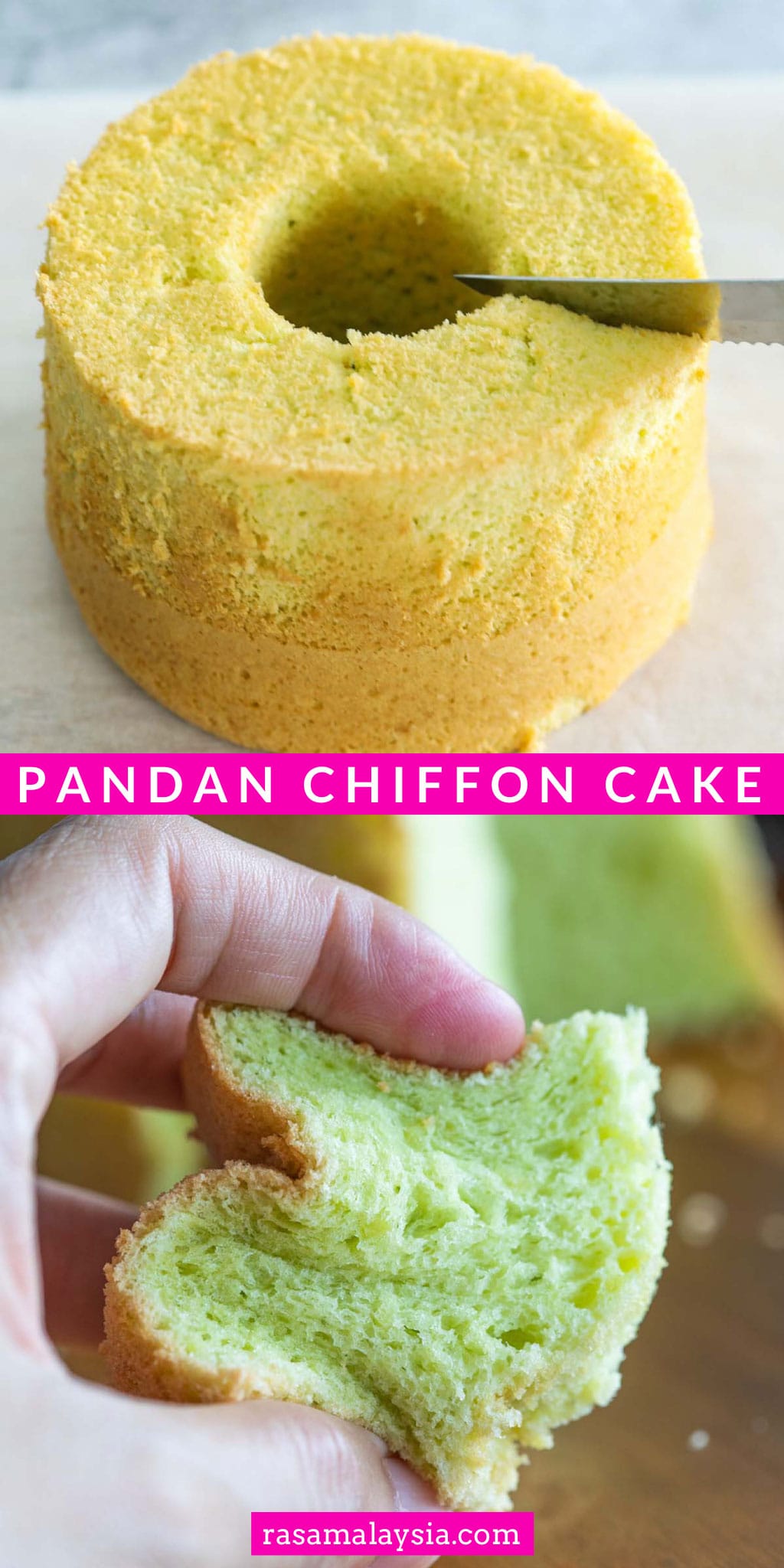 Pandan Chiffon Cake - Rasa Malaysia