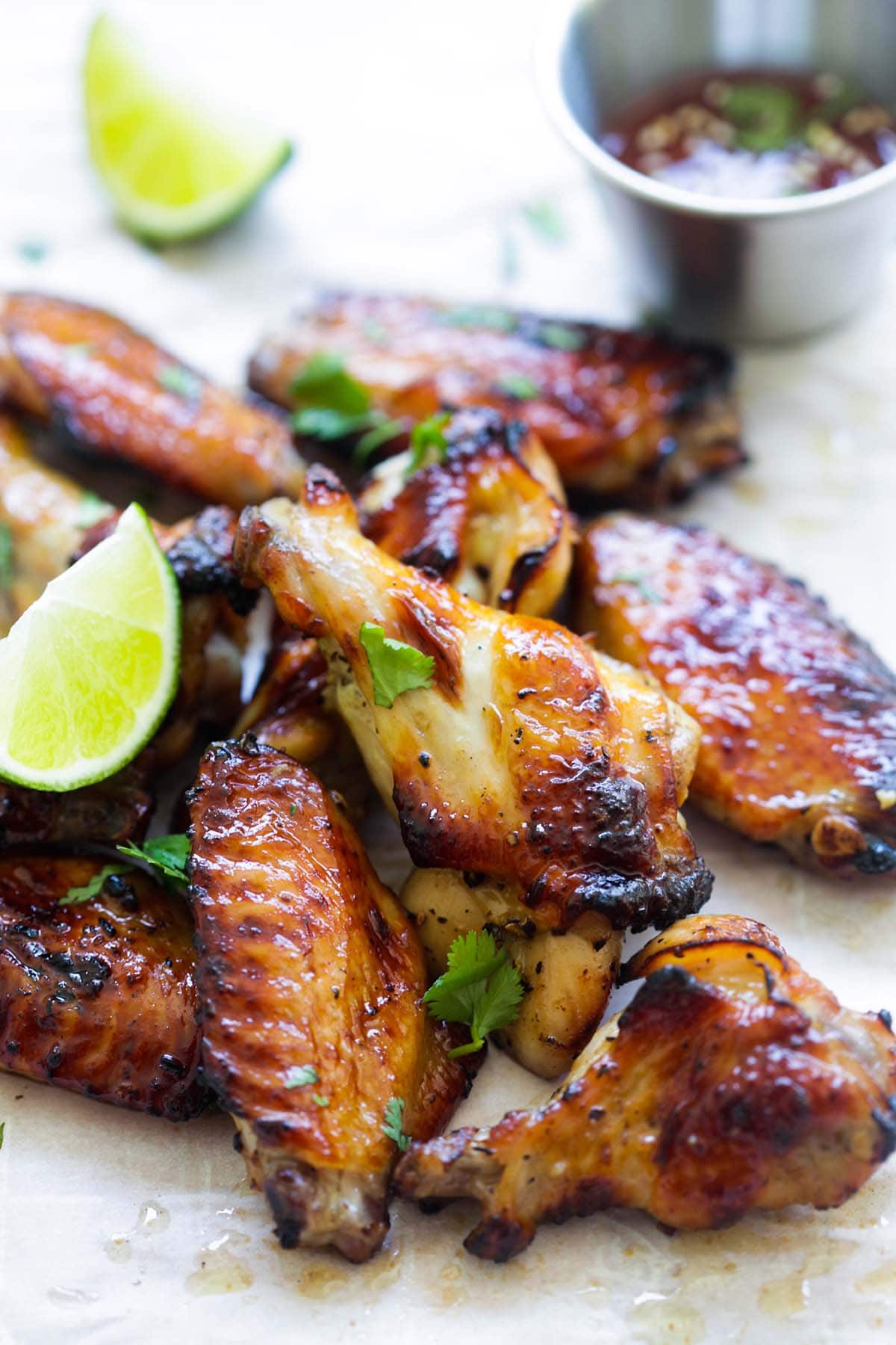Easy grilled sweet Thai chicken wings.