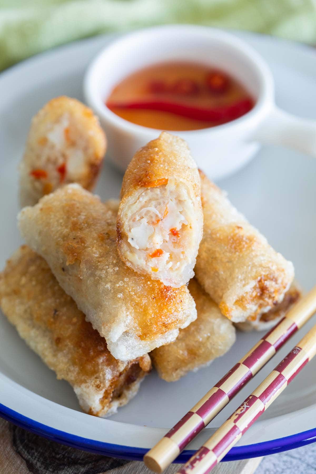 Best Vietnamese spring rolls (Cha Gio) recipe. These crispy fried Vietnamese rolls are crispy with ground pork filling and served with a dipping sauce.