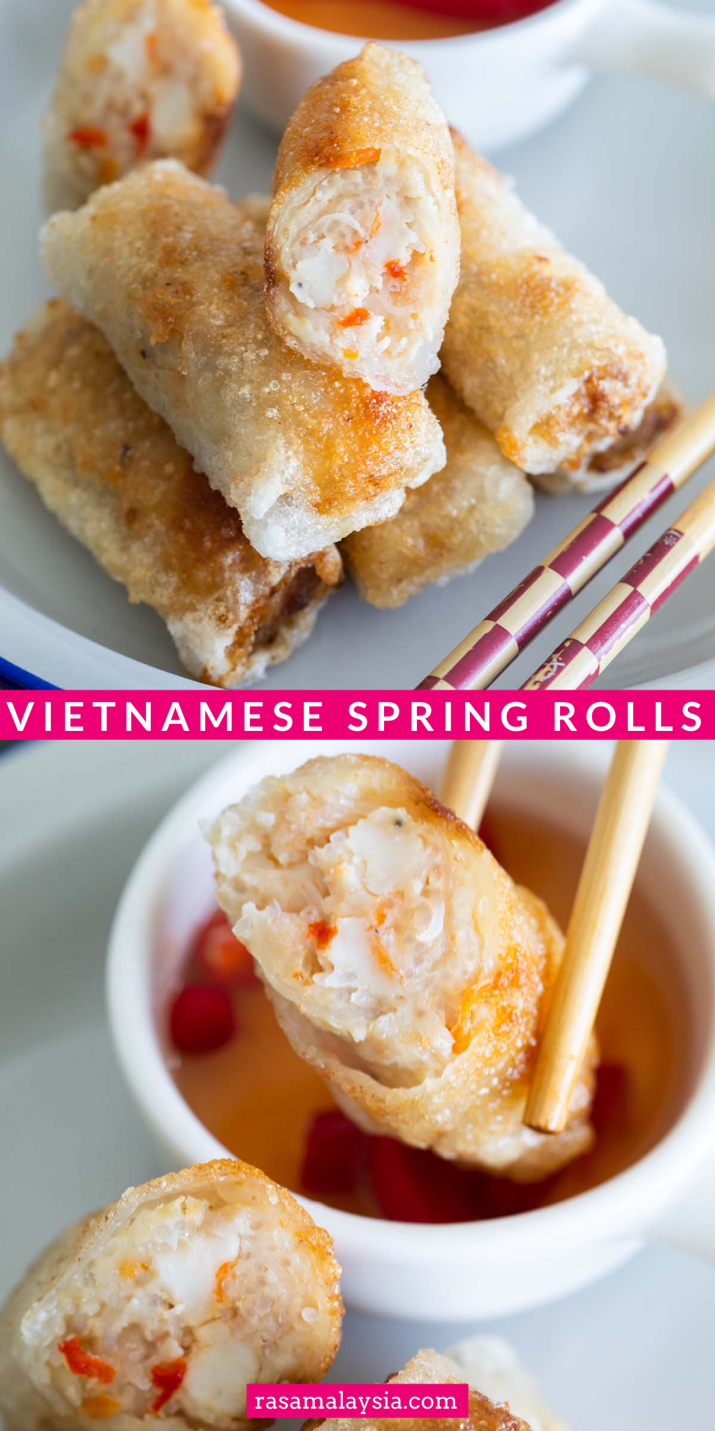 Best Vietnamese spring rolls (Cha Gio) recipe. These crispy fried Vietnamese rolls are crispy with ground pork filling and served with a dipping sauce. 