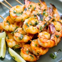 honey sriracha shrimp kebab