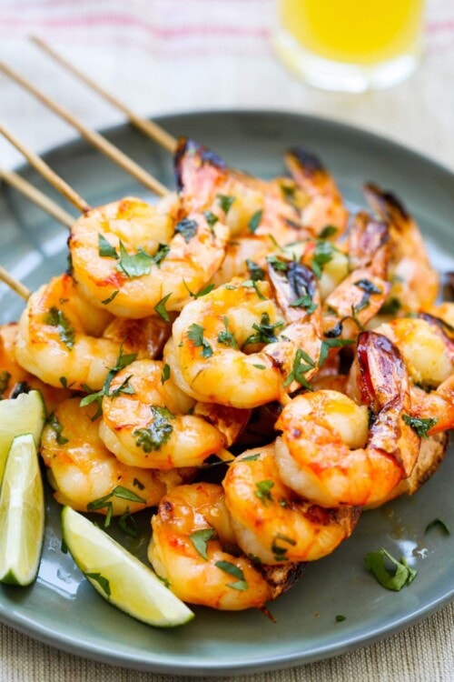 Honey Sriracha Shrimp Kebab - Rasa Malaysia