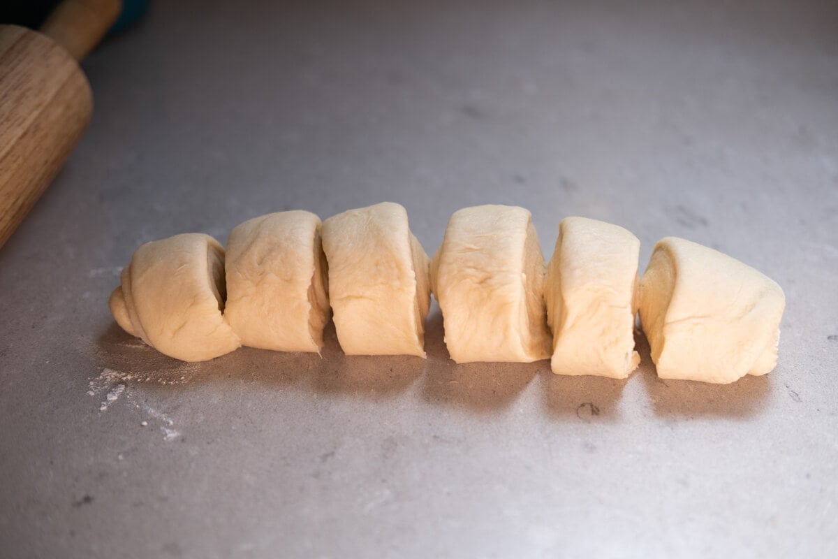 Shape and cut the dough for condensed milk bread