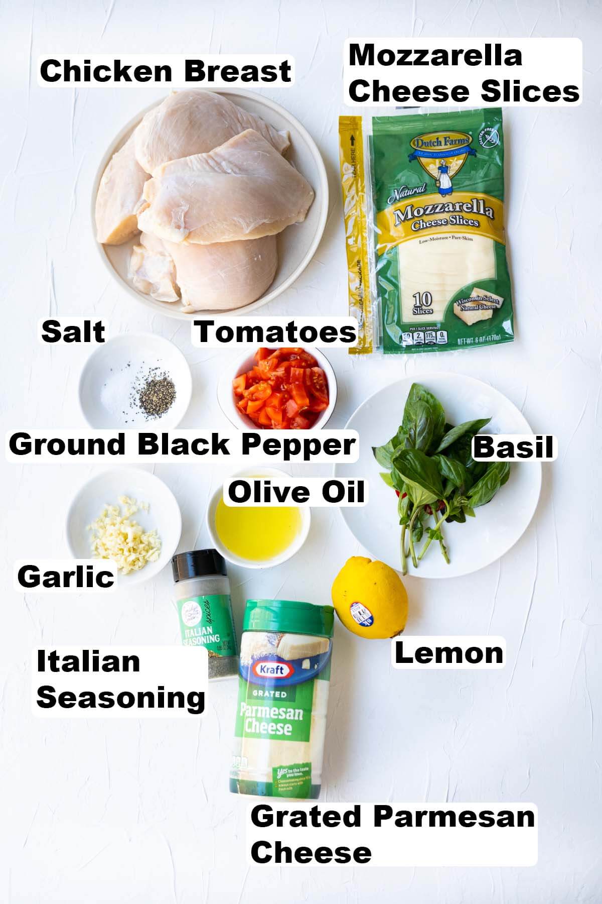 Bruschetta chicken ingredients. 