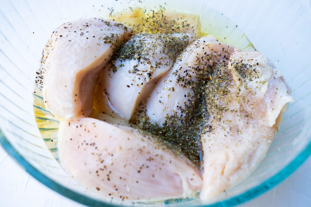 Marinate chicken breast with the marinade.