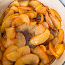 Easy and delicious fried apples coated with caramel cinnamon.