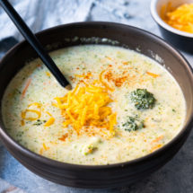 Broccoli cheddar soup recipe.