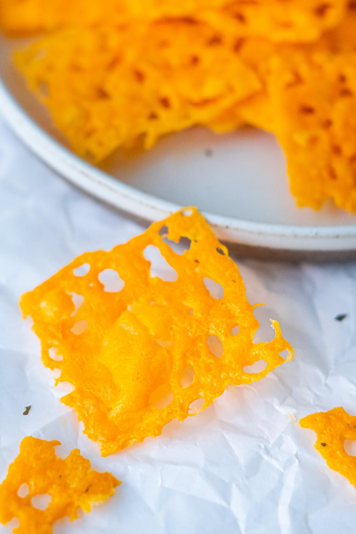 Crunchy slices of DIY cheese crackers. 