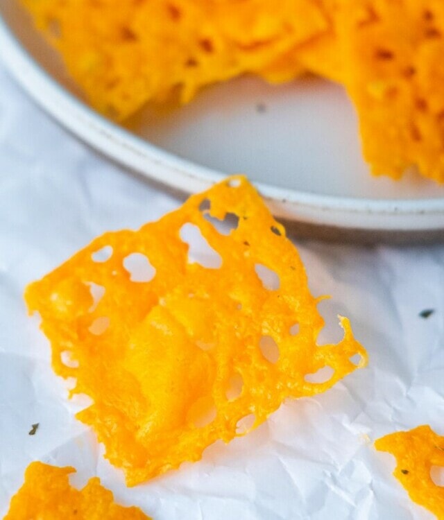 Crunchy slices of DIY cheese crackers.