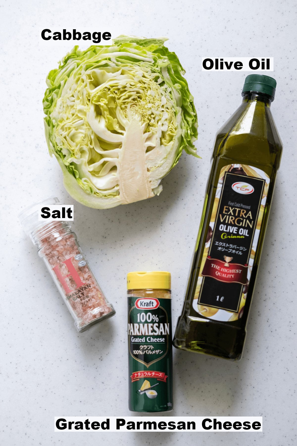 Ingredients for cabbage steaks recipe. 