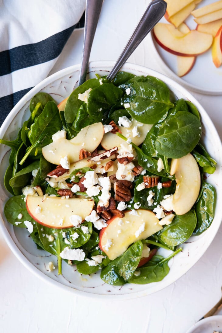 Spinach Salad With Apples, Pecans And Feta Rasa Malaysia