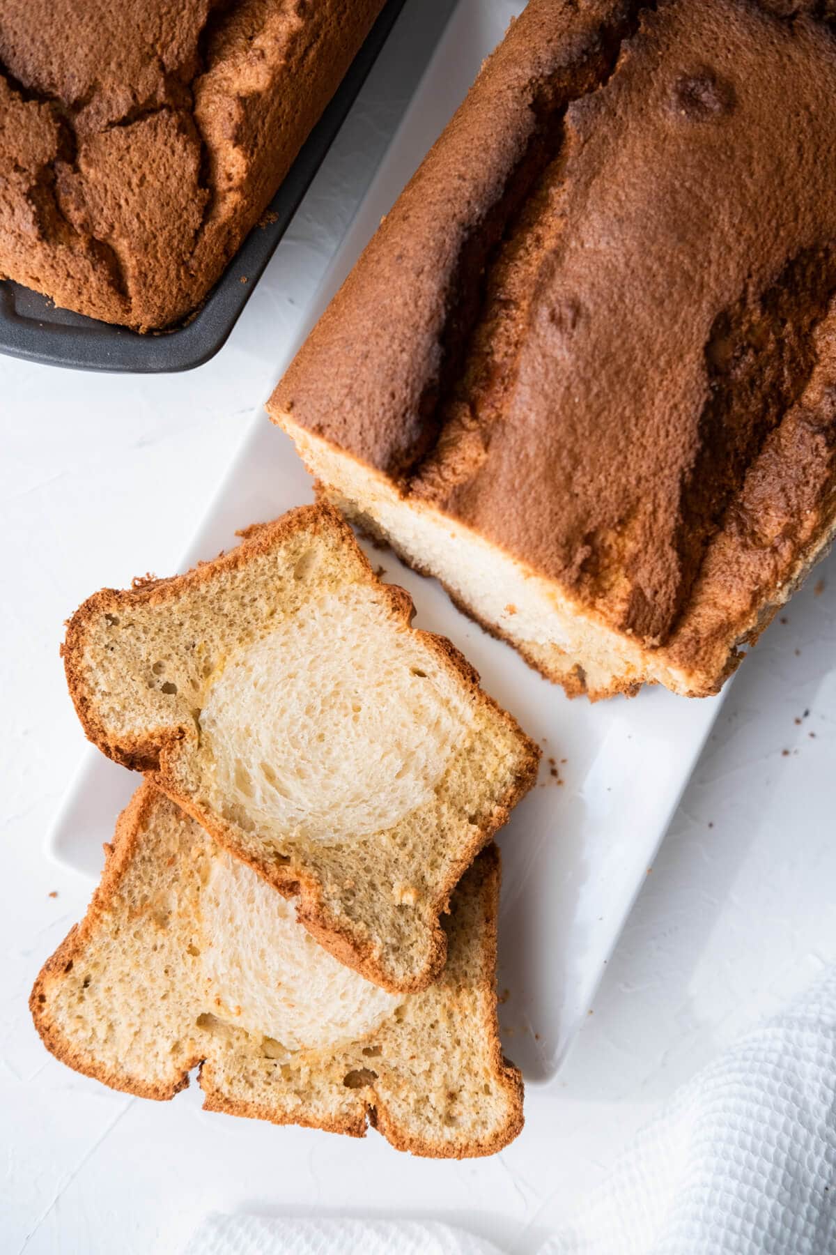 Delicious and flavorful coffee bread cake cut into slices. 