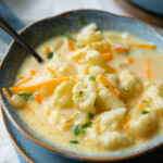 Homemade cauliflower soup recipe.