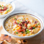 Cheesy ham chowder recipe.