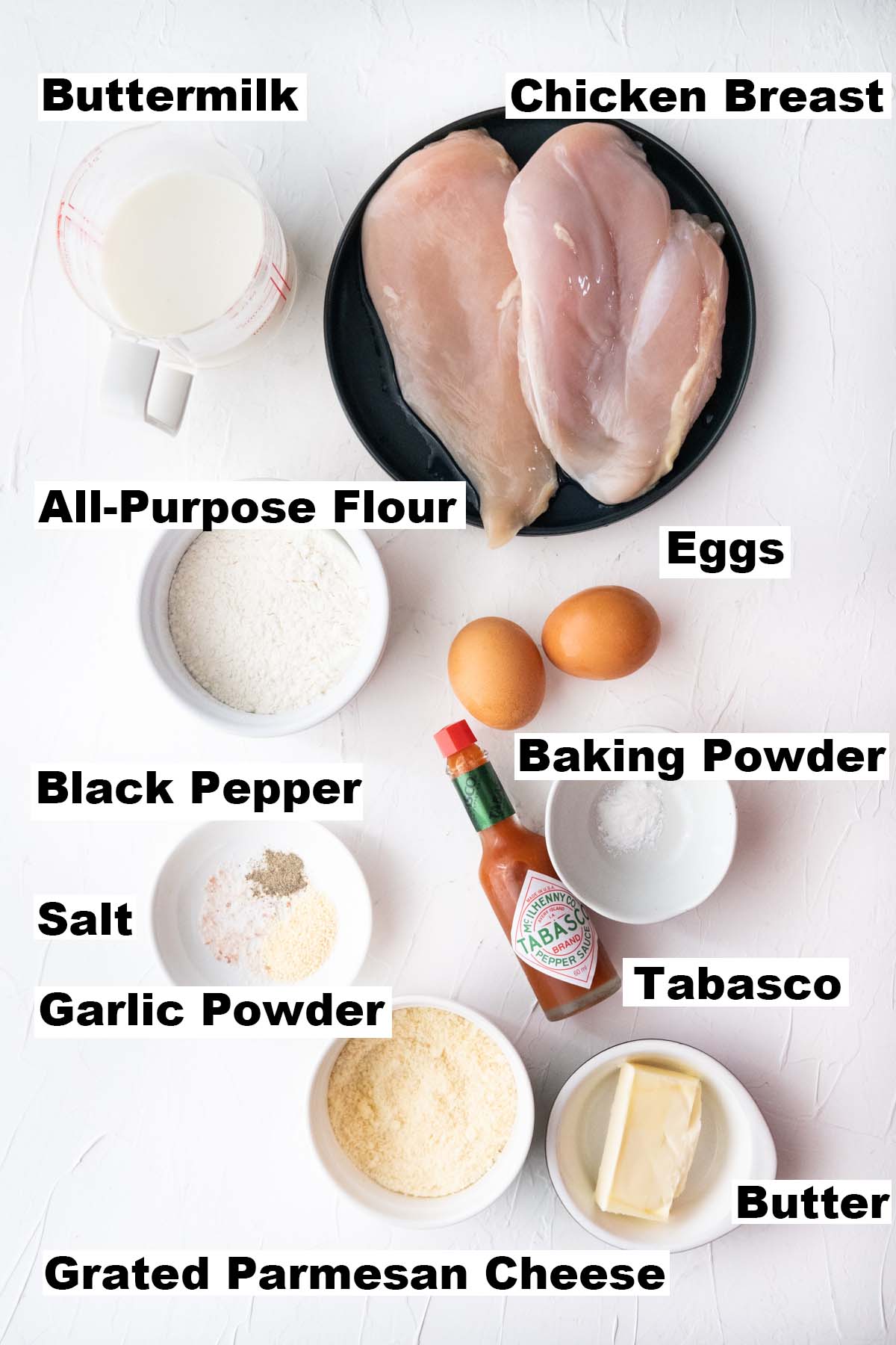 Ingredients of buffalo chicken bites recipe.