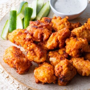 Tangy, crispy buffalo chicken bites recipe.