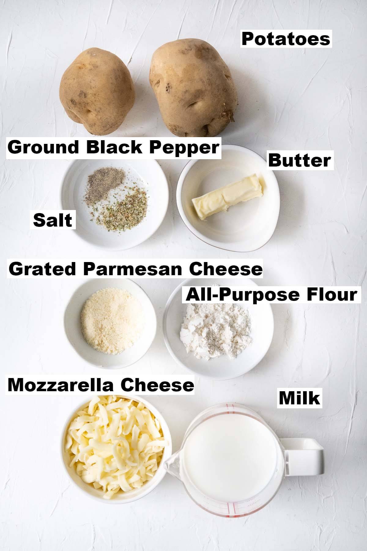 Easy potato gratin ingredients. 