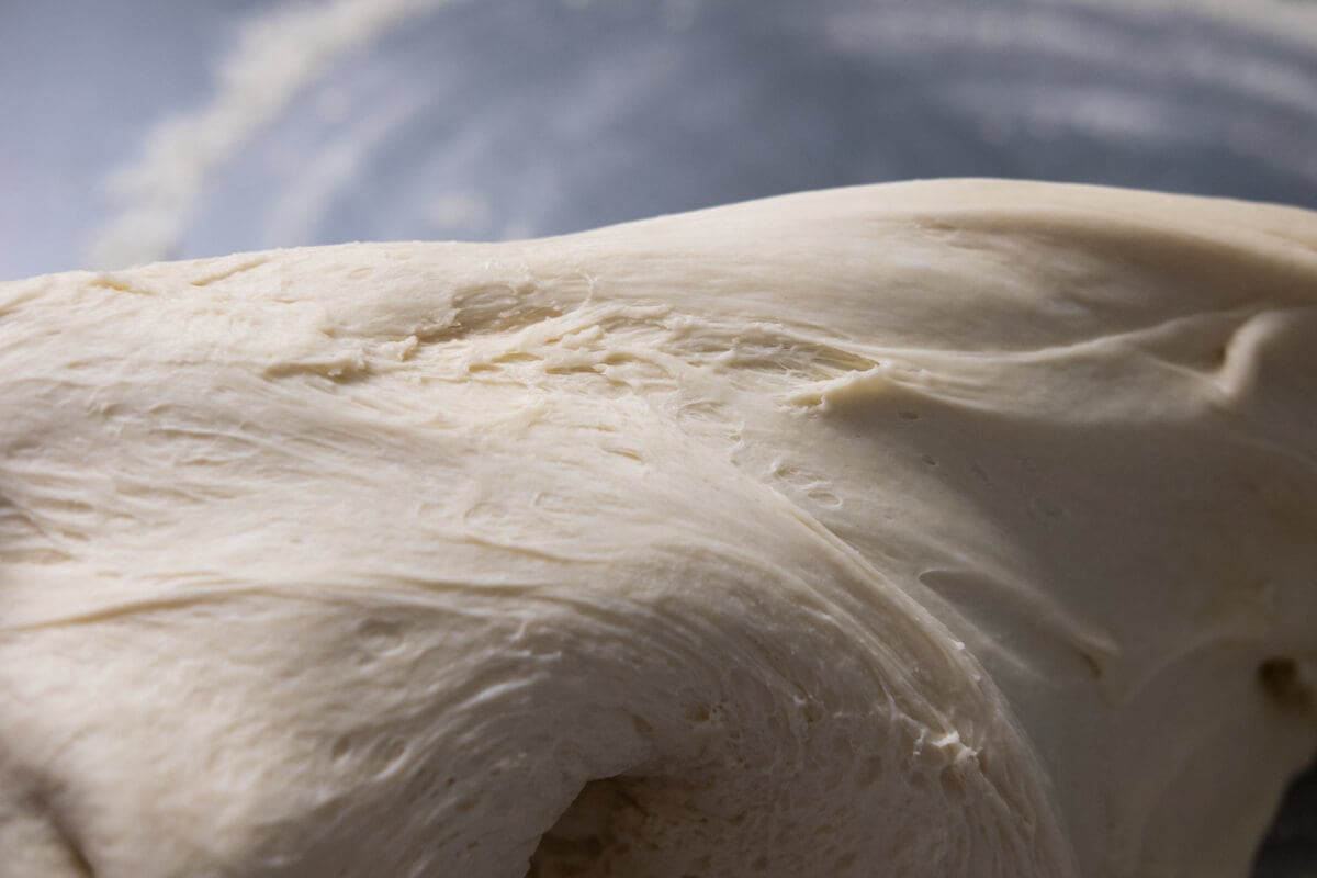 After proofing for 12. hours, the dough becomes soft and more elastic. 