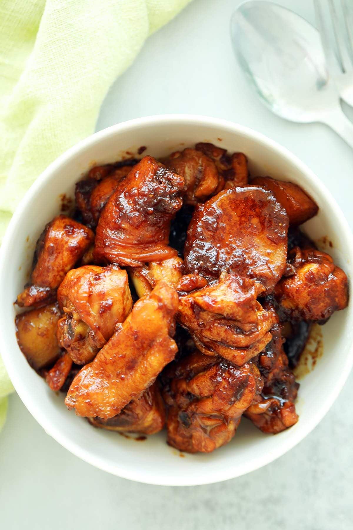 Delicious Nyonya Ayam Pongteh served in a bowl.