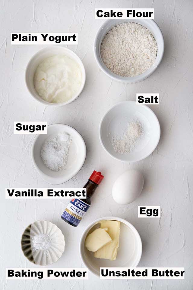 This is a picture of ingredients for a Butter Cake recipe. 