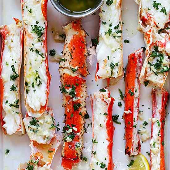 Easy crab legs with garlic lemon butter recipe.  