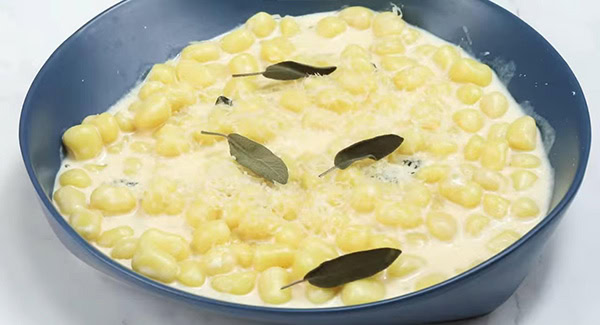 This image shows the Creamy Garlic Parmesan Gnocchi being served on a plate.