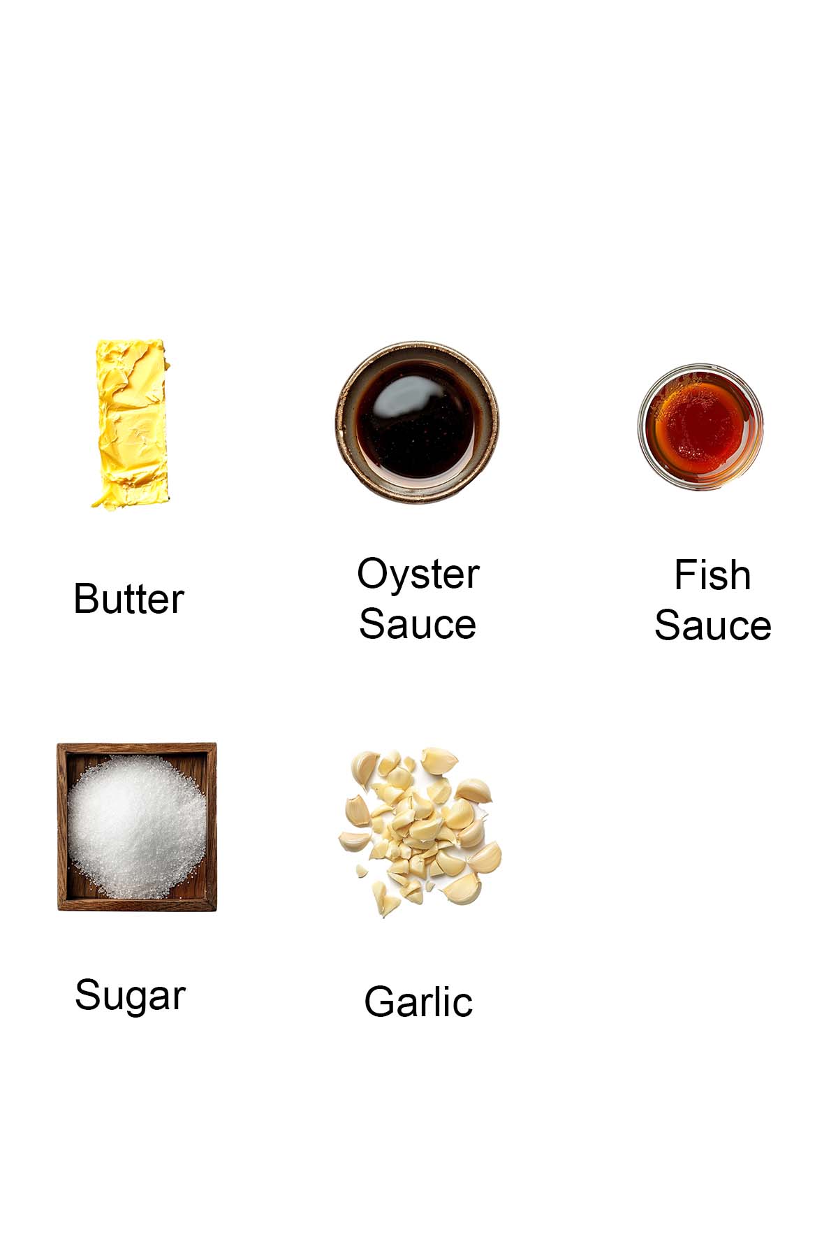 This image shows the ingredients used to make the garlic sauce.