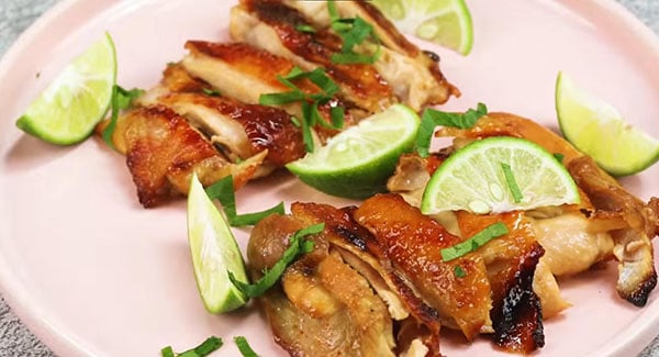 This image shows the Honey Lime Chicken being served on a plate.