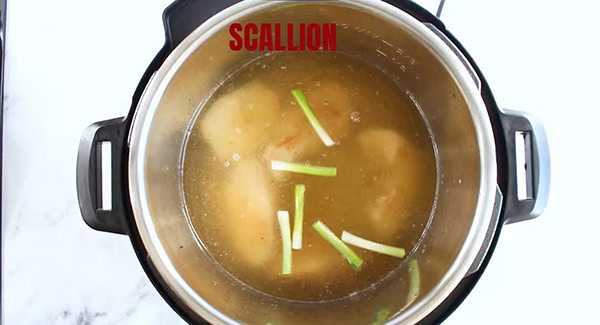 This image shows the broth being cooked in the instant pot.