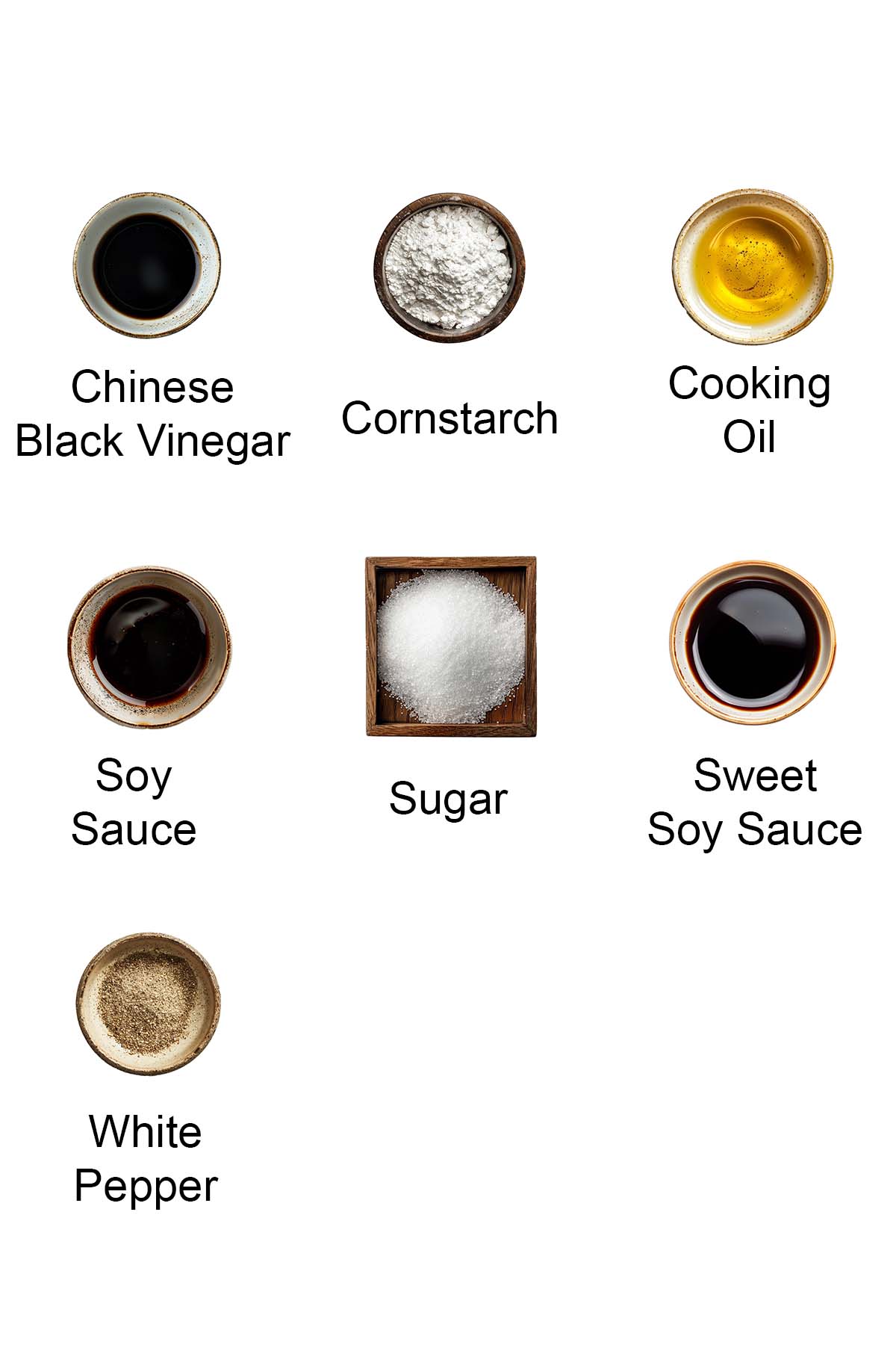 Ingredients used to make the Kung Pao Sauce.