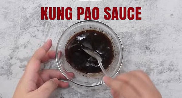 This image shows the Kung Pao Sauce being mixed.
