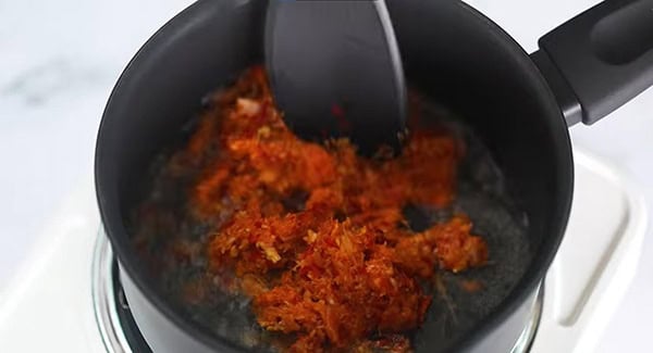 Spice paste in a pan. 