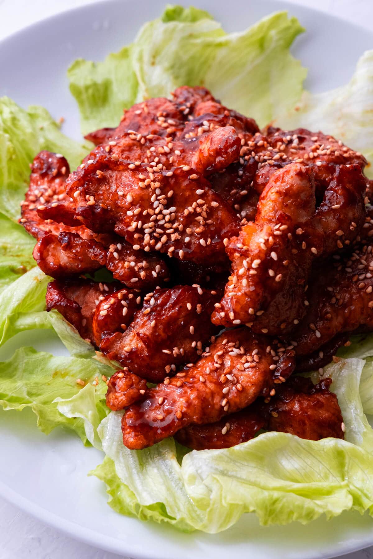 Delicious Chinese pork chop (京都排骨 jin du pai gu) coated with red sauce. 
