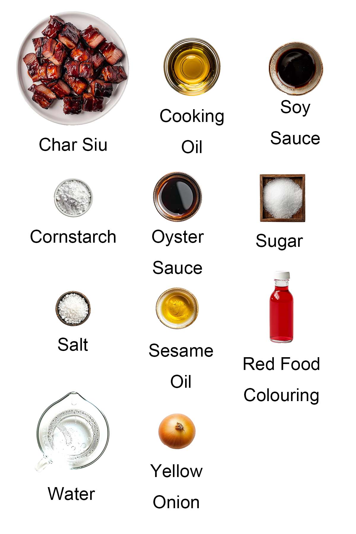 Ingredients for char siu bao filling. 