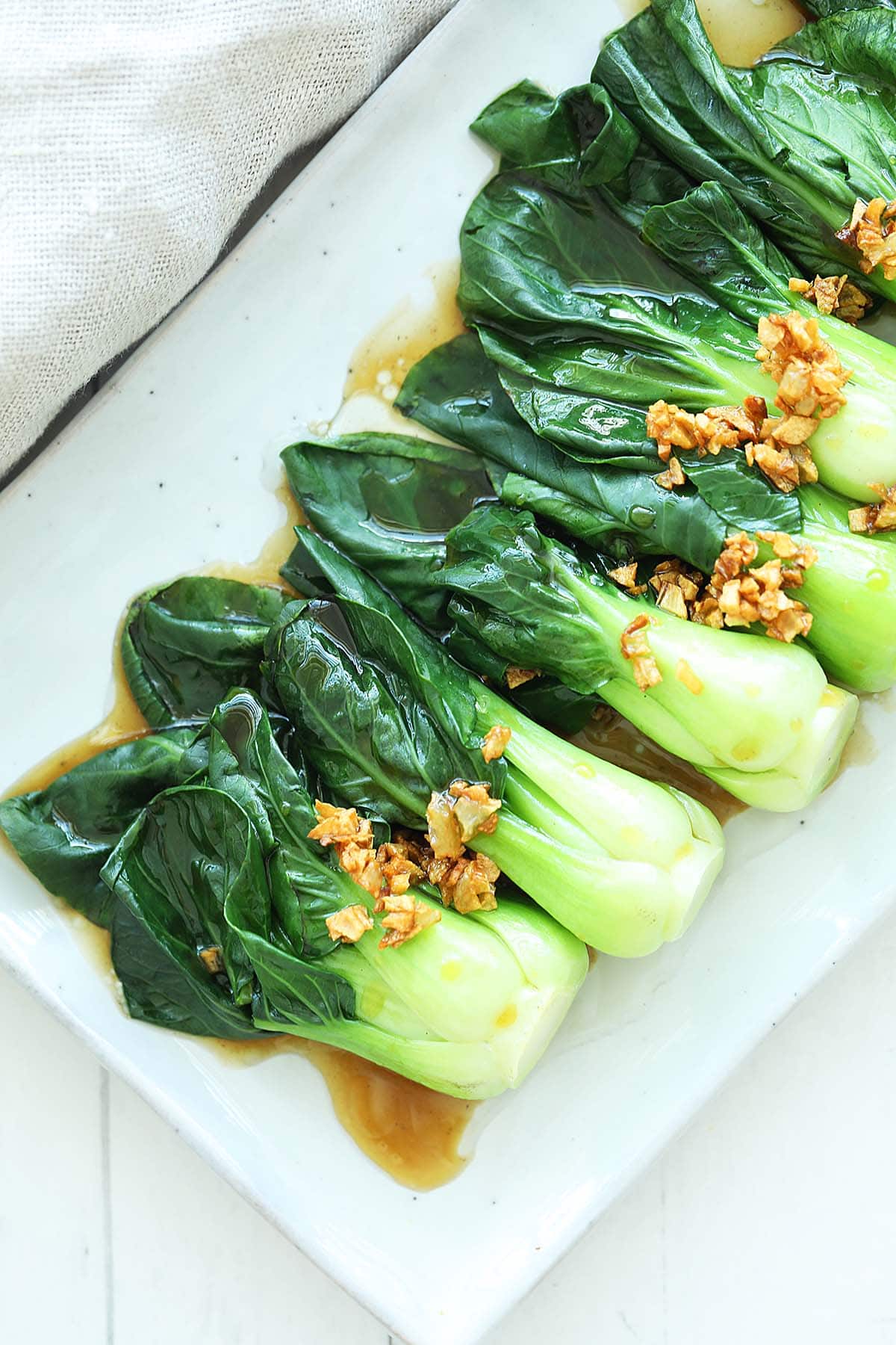 Baby bok choy is one of the most popular type of Chinese greens vegetables cooked with oyster sauce.