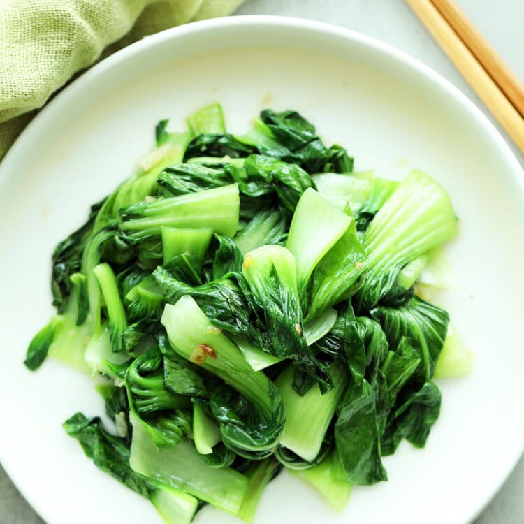 Sauteed Bok Choy with garlic and salt is the easiest way to cook bok choy.