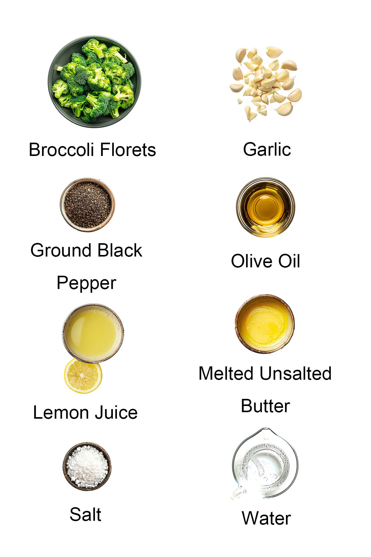 Ingredients for garlic broccoli. 