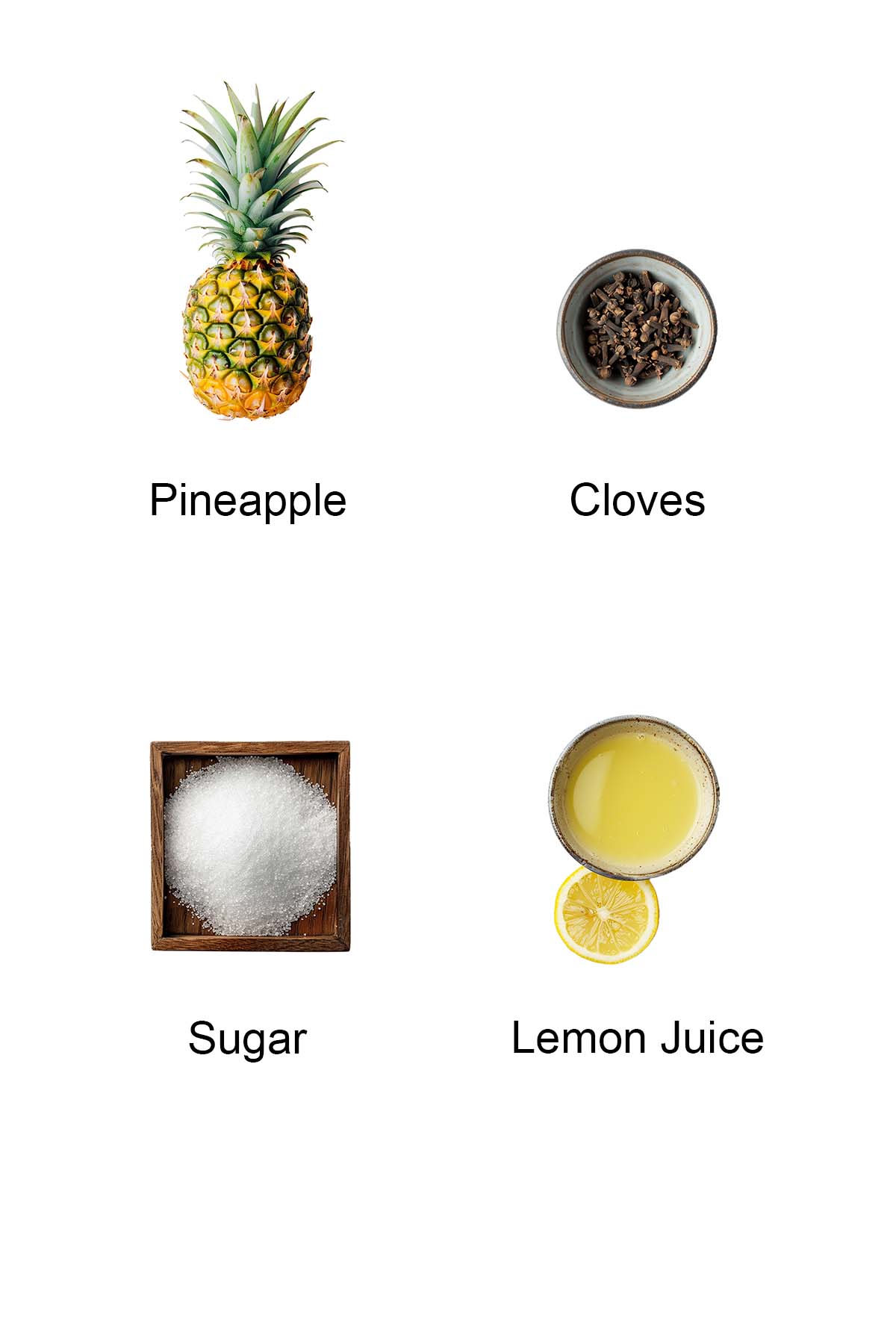 Ingredients for pineapple cookies filling. 