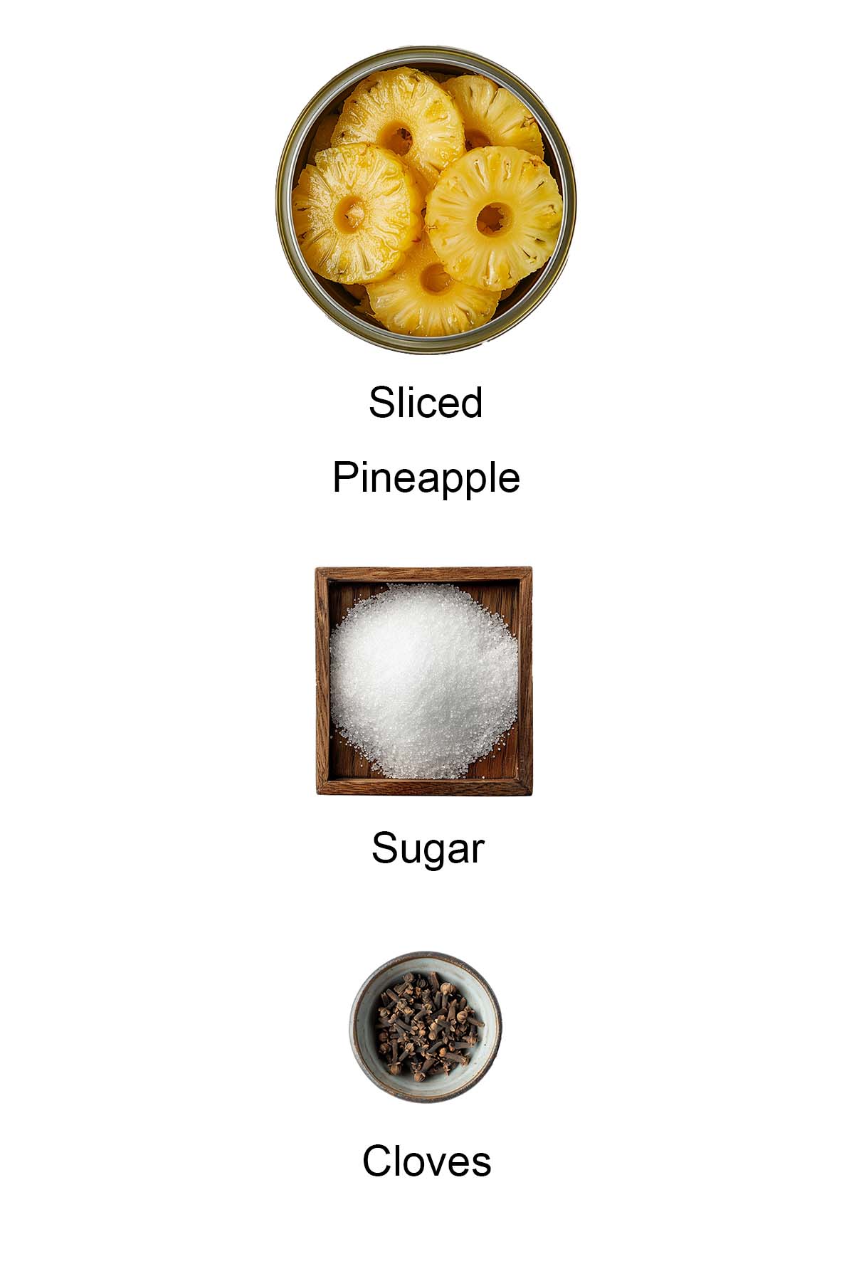 Ingredients for pineapple jam. 
