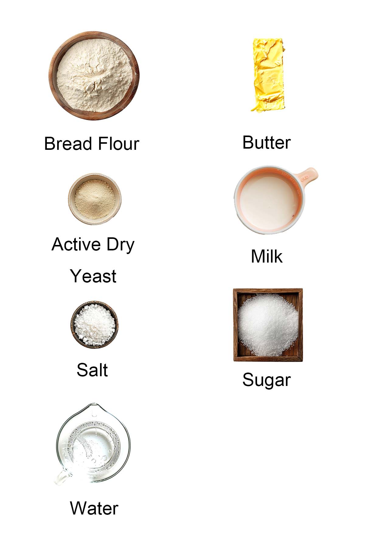 Ingredients for pull apart garlic bread. 