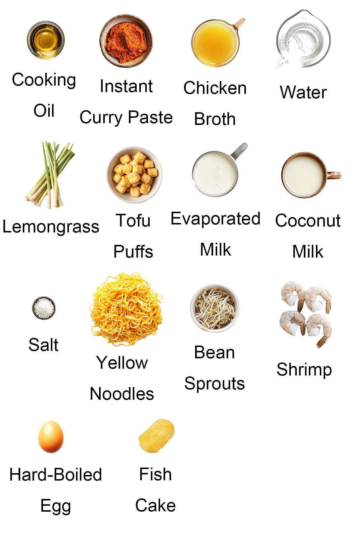 Ingredients for laksa. 