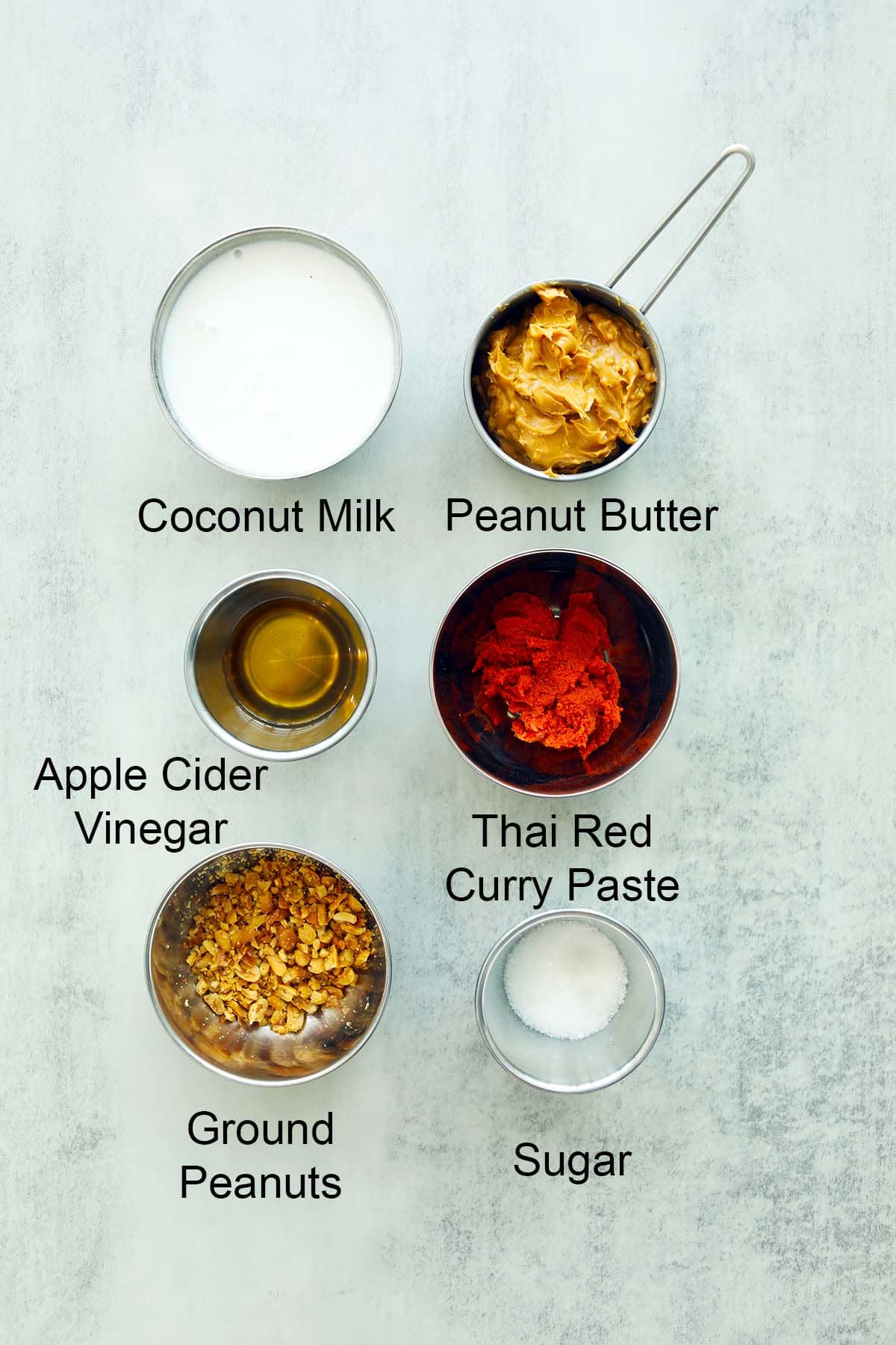 Ingredients for Thai Peanut Sauce.