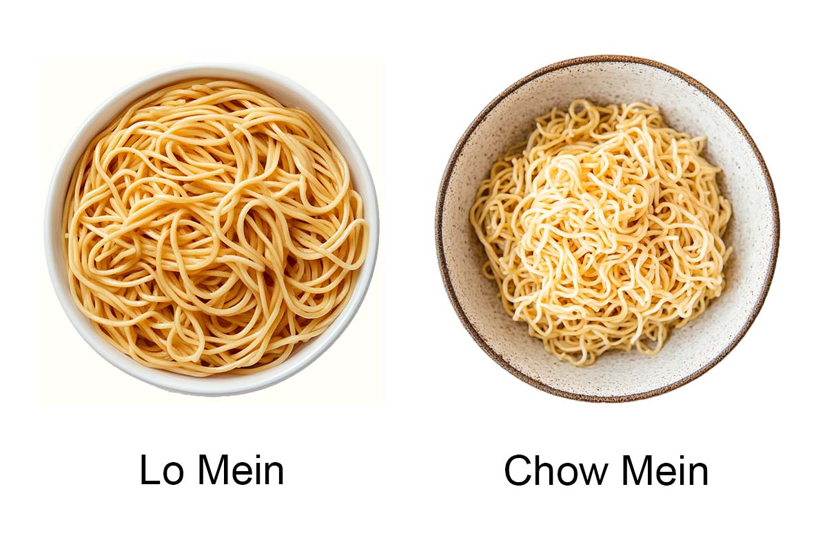 Lo mein noodles vs chow mein noodles.